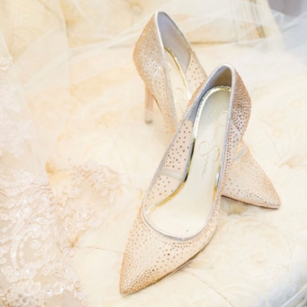 Jessica Simpson rhinestone pointe heels